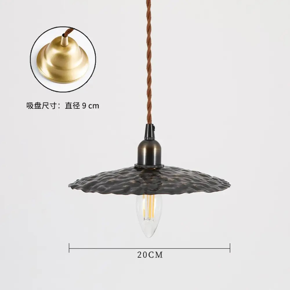 Japanese Retro Vintage Brass Pendant Lights Individual Warm Gold/Black Hanging Lamp Led E14 Bedroom