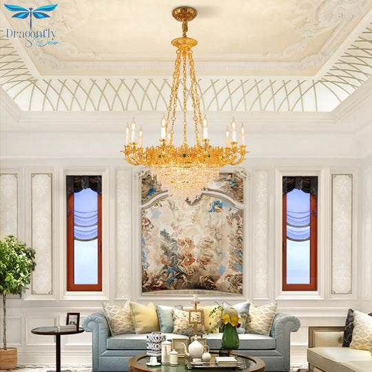 Jolie - French Duplex Building Large Chandelier Villa Hall Living Room Light Hotel Lobby Luxury