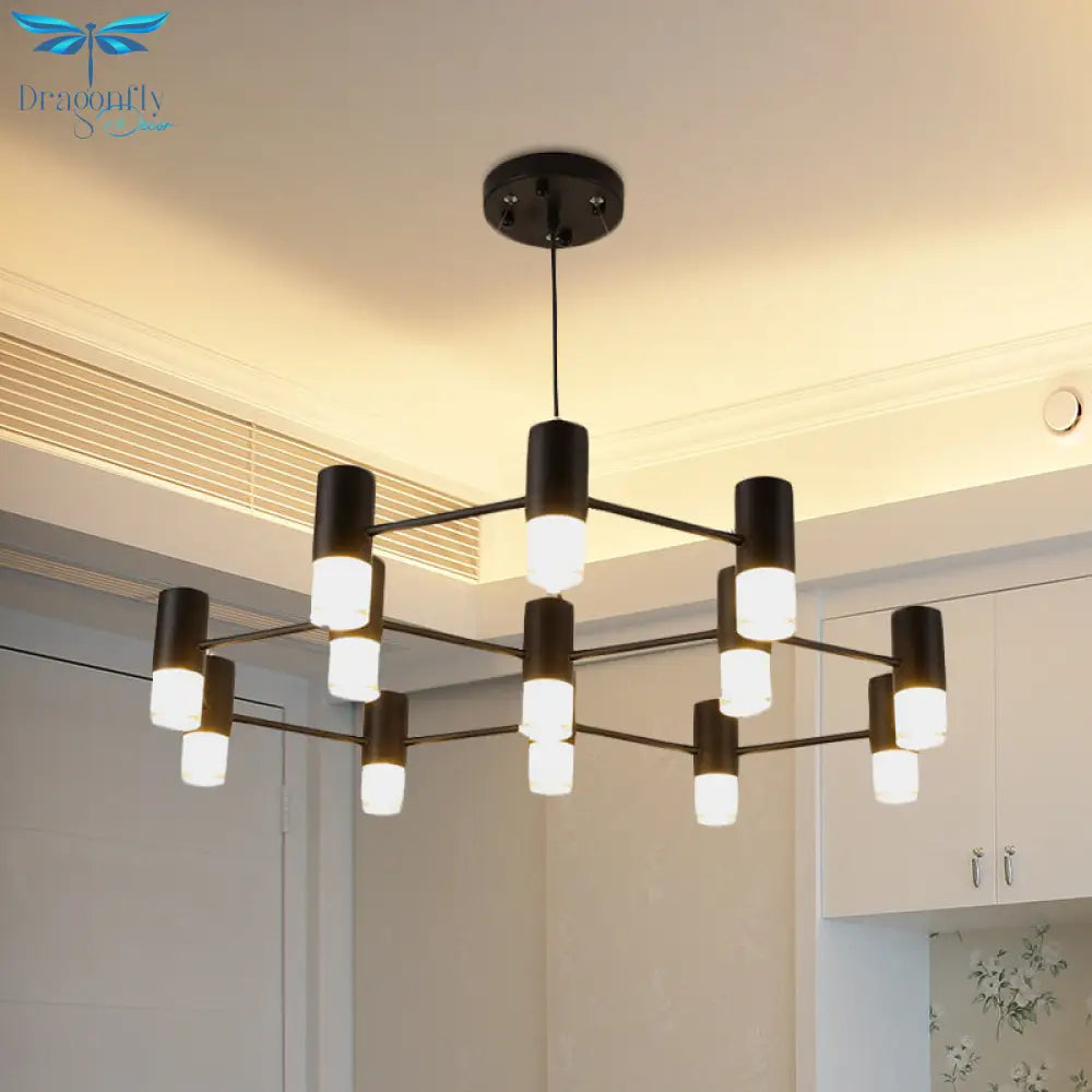 Julia - Black Modern Finish Hanging Light Honeycomb Metal Chandelier For Restaurant Cottage