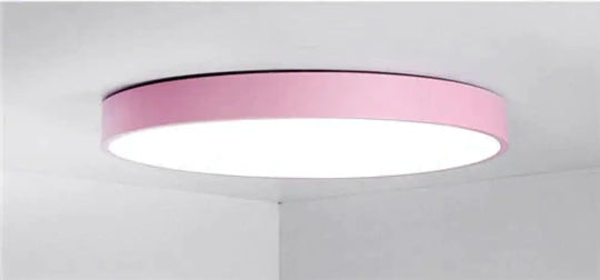 Kaley - Super Slim Led Surface Mount Light With Remote Control Pink / Dia23 X H5Cm Warm White