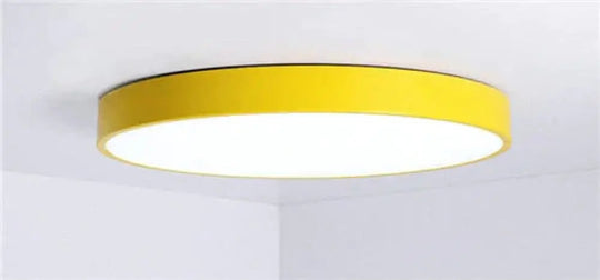 Kaley - Super Slim Led Surface Mount Light With Remote Control Yellow / Dia23 X H5Cm Warm White