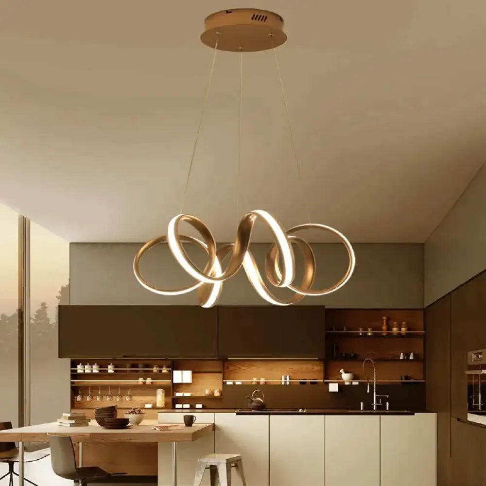Kitchen Fixture Pendant Lights For Dining Room Gold Aluminum Body Hanging Lamp Indoor Luminaire