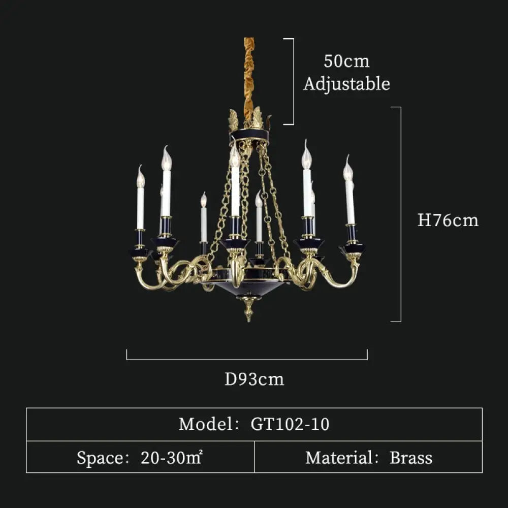 L’élégance - French Handmade Luxury Ceiling Candle Living Room Bedroom Chandelier 10Lights D93