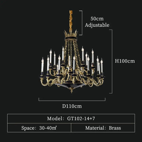 L’élégance - French Handmade Luxury Ceiling Candle Living Room Bedroom Chandelier 21Lights D110