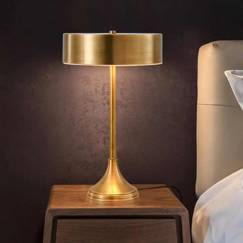 Laëtitia - Metallic Table Light Colonial Brass Finish Bedside Lighting Gold