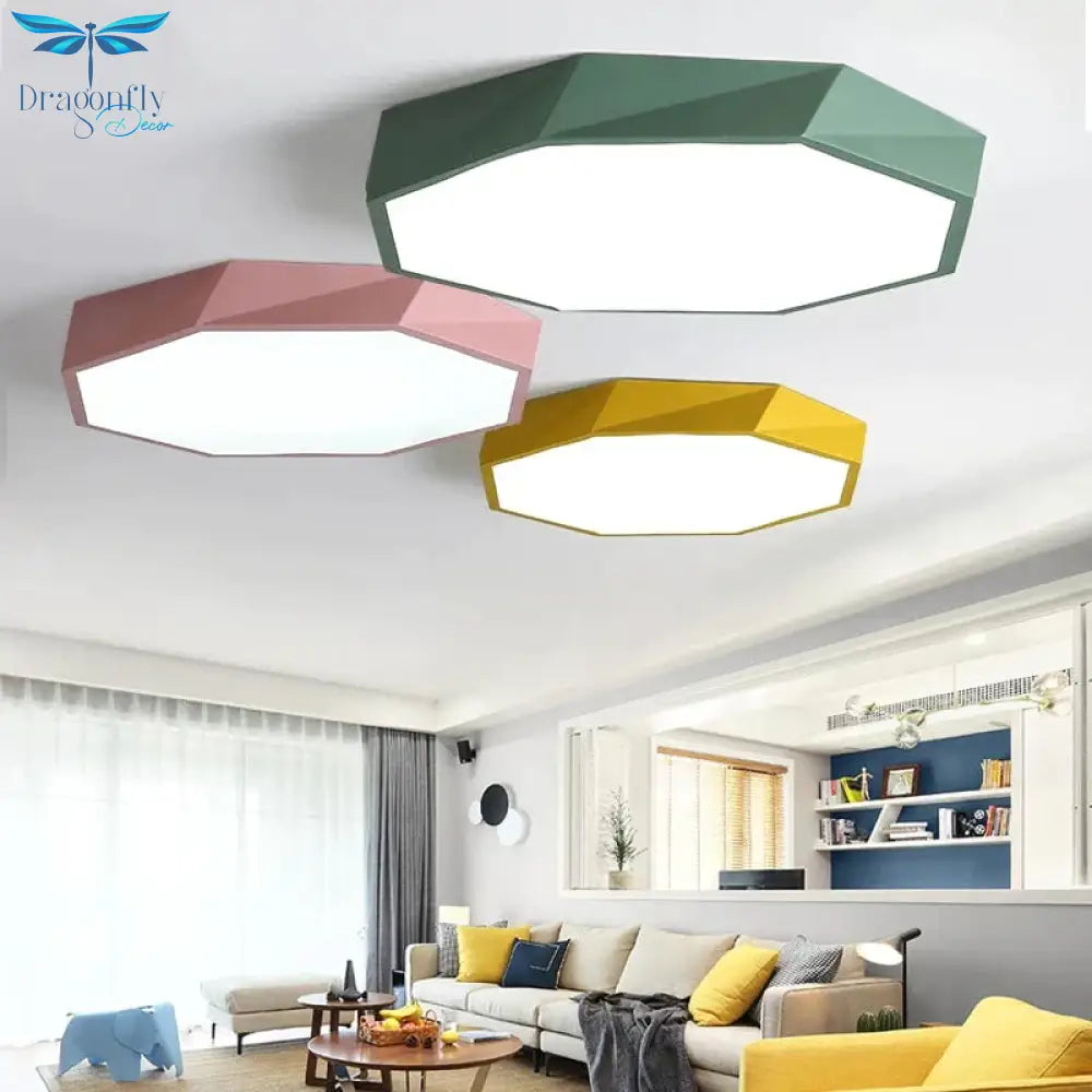 Led Ceiling Light Colorful Macarons Indoor For Living Room Bedroom Luminaria Teto Aisle High 6Cm