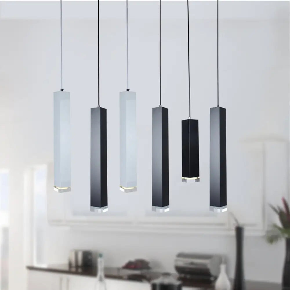 Led Hanging Pendant Lights Dimmable Lamps Kitchen Fixture Island Dining Room Shop Bar Counter Black