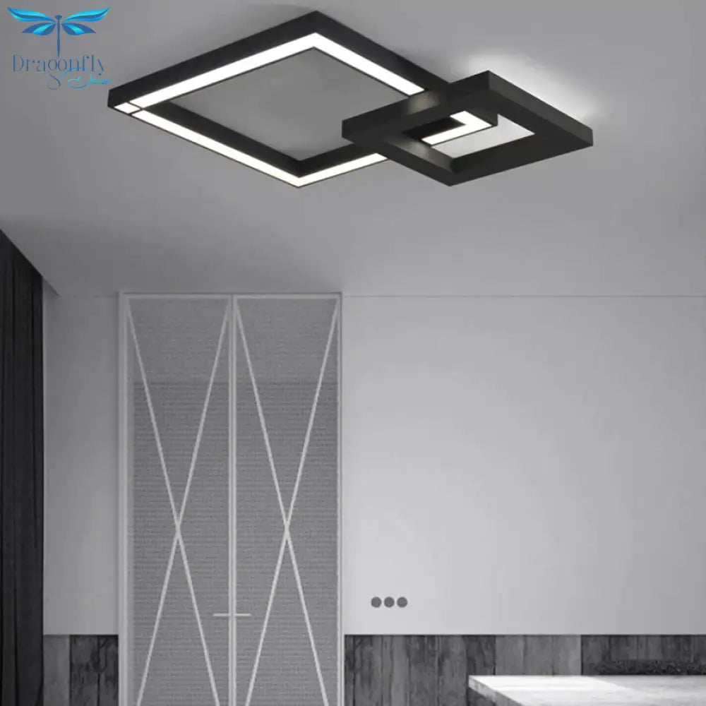 Led Modern Geometric Iron Acryl Black White Lamp.led Light.ceiling Lights.led Ceiling Lamp For