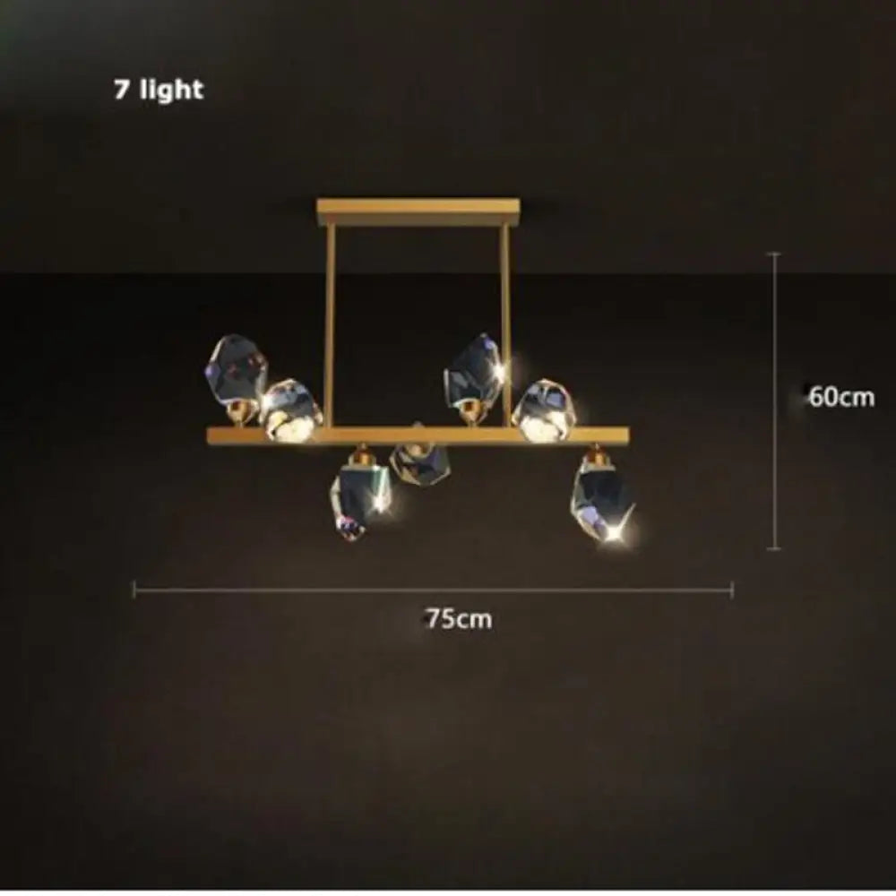 Led Postmodern Crystal Copper Round Chandelier - Elegant Lighting For Dining Rooms 75Cm 35W Pendant
