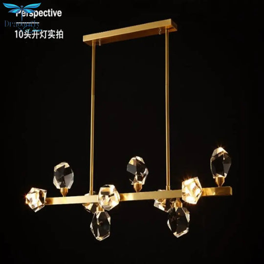 Led Postmodern Crystal Copper Round Chandelier - Elegant Lighting For Dining Rooms Pendant Light