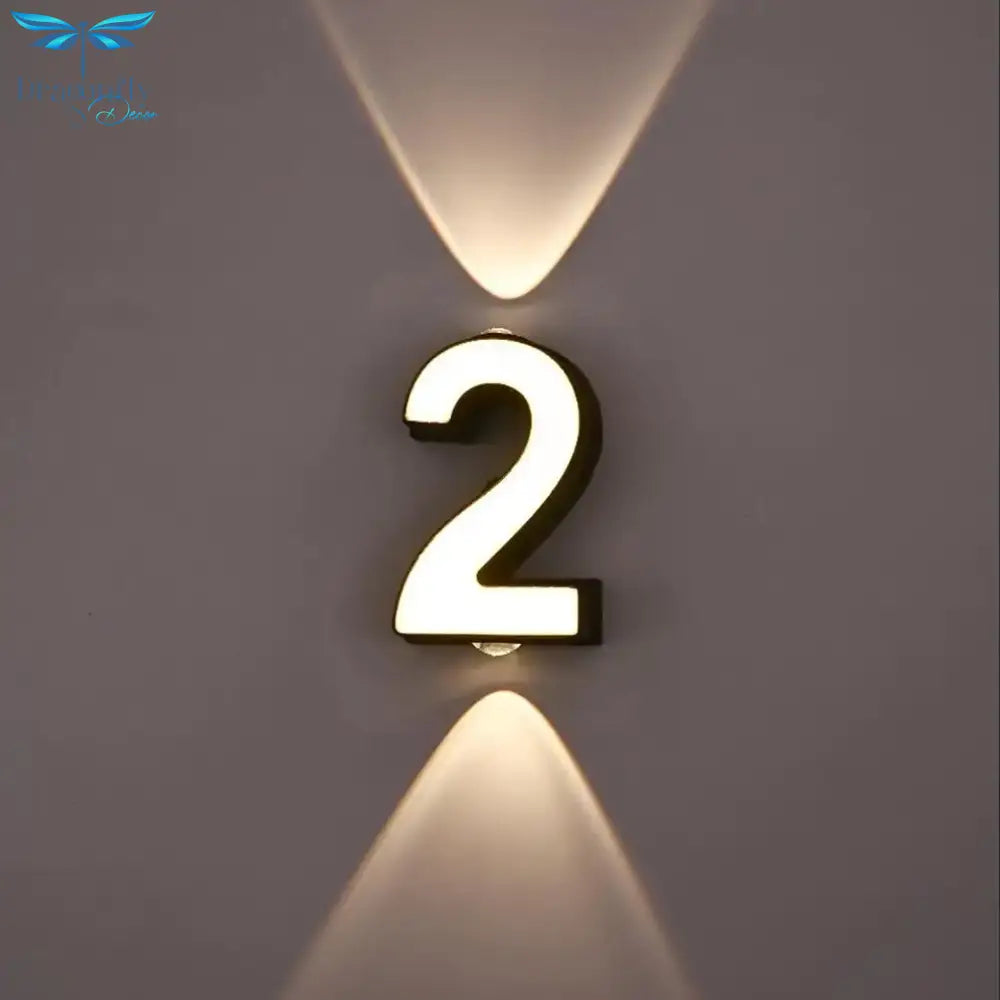 Led Wall Lamp Ac85 - 265V 7W Digit Number Modern Minimalism Style Ip65 Waterproof Outdoor Outdoor