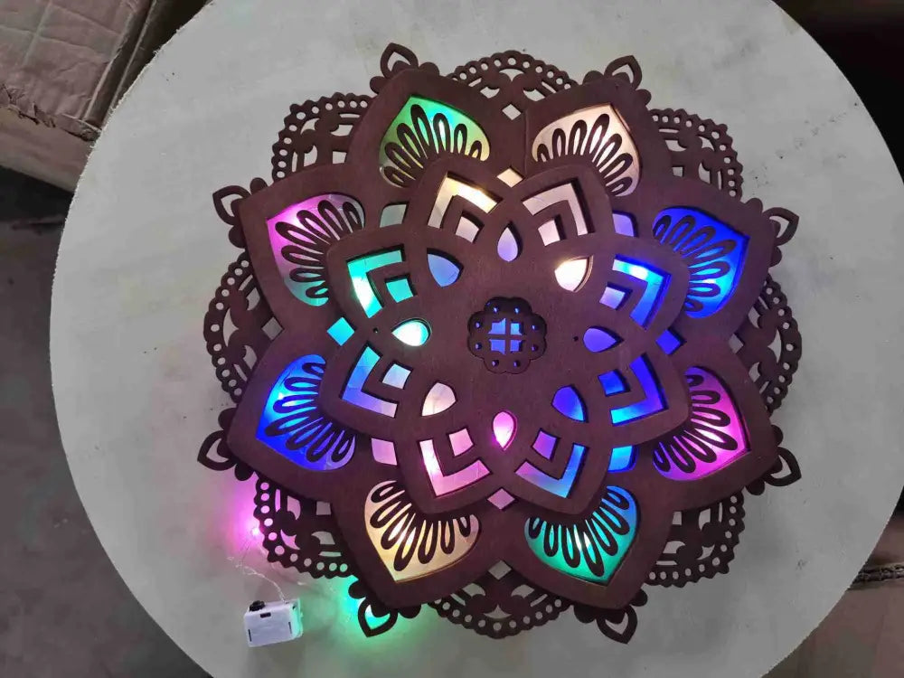 Led Wall Light Mandala Yoga Room Cardboard Colorful / Diameter 30Cm Lamp