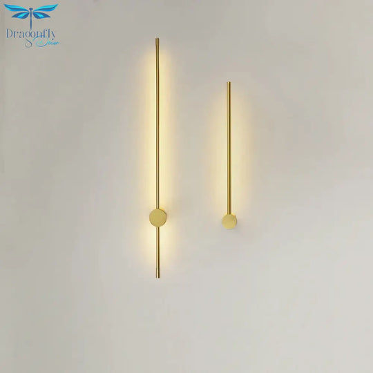 Liam Nordic Line Led Wall Lamp - Gold Rod Design For Living Room And Bedroom Decor