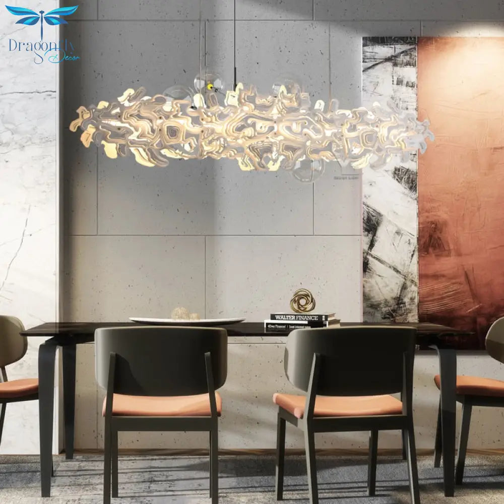 Light Luxury Chandelier Nordic Postmodern Dining Room Living Clothing Store Bar Stainless Steel