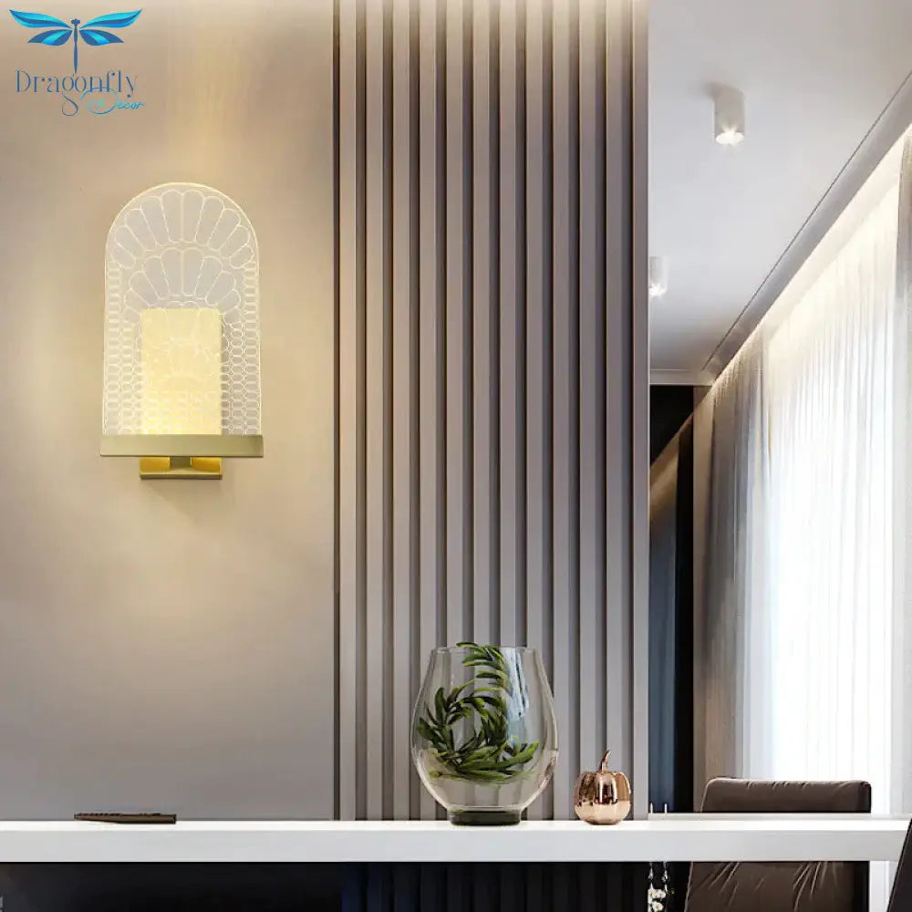 Light Luxury Post - Modern All - Copper Wall Lamp W150*H290Mm / With Led Light Source Copper Lamps