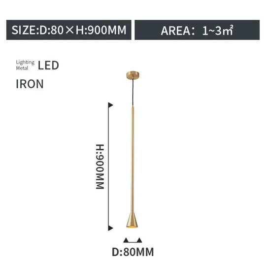 Lisbon Vi - Led Metal Pendant Droplight Lamp For Dining Bedroom Iron Golden / 3 Colors Pendant Light