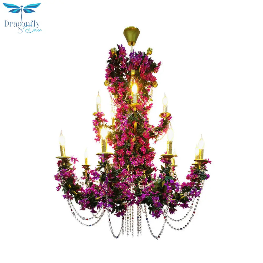 Lison - Purple Candle Restaurant Led Lily Down Lighting