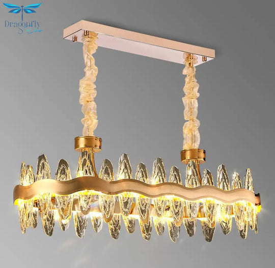 Living Room Luxury Crystal Chandeliers Modern Island Lighting Golden Lobby Decorative Lights