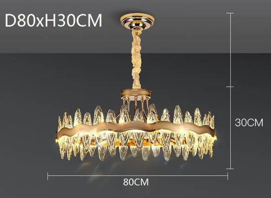 Living Room Luxury Crystal Chandeliers Modern Island Lighting Golden Lobby Decorative Lights Dia80X