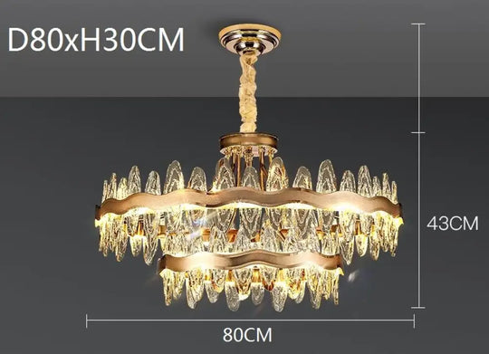 Living Room Luxury Crystal Chandeliers Modern Island Lighting Golden Lobby Decorative Lights Dia80X