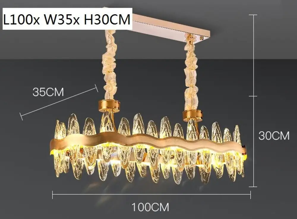 Living Room Luxury Crystal Chandeliers Modern Island Lighting Golden Lobby Decorative Lights L100X