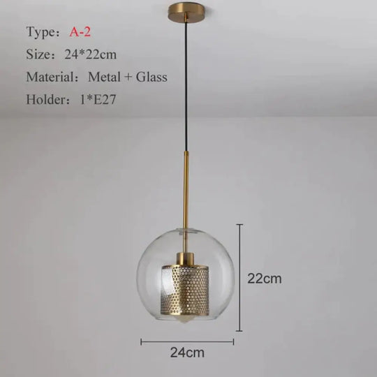 Loft Modern Pendant Light Glass Ball Hanging Lamp Kitchen Fixture Dining Hanglamp Living Room