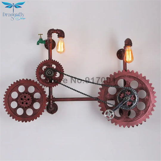 Loft Retro Heavy Industrial Style Wall Lamp Restaurant Bar Cafe Decoration Gear Water Pipe Iron