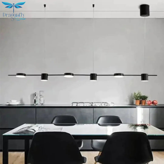 Long Dining Table Led Pendant Light Modern Kitchen Island Chandelier Hanging Lamp Black Suspension