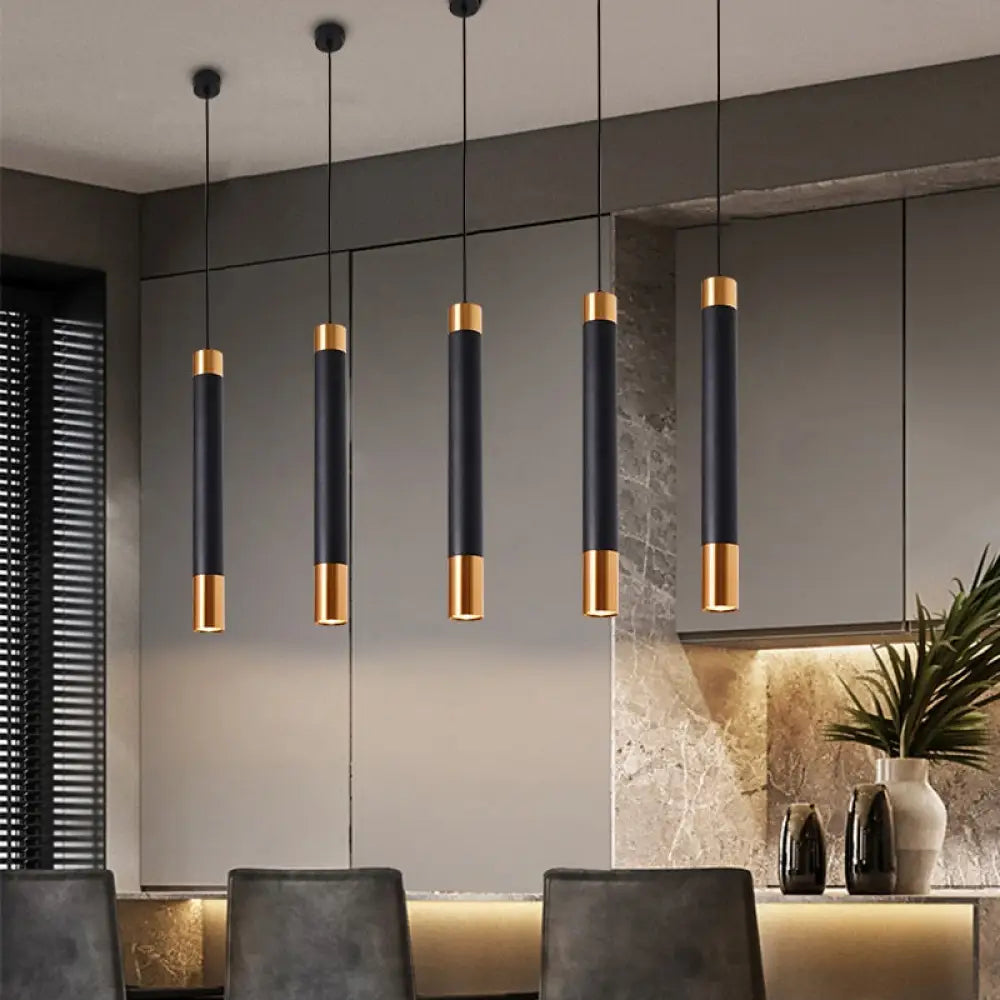 Long Tube Pendant Lamps For Bedroom Bedside Restaurant Led Spotlight Kitchen Island Hanging Lights