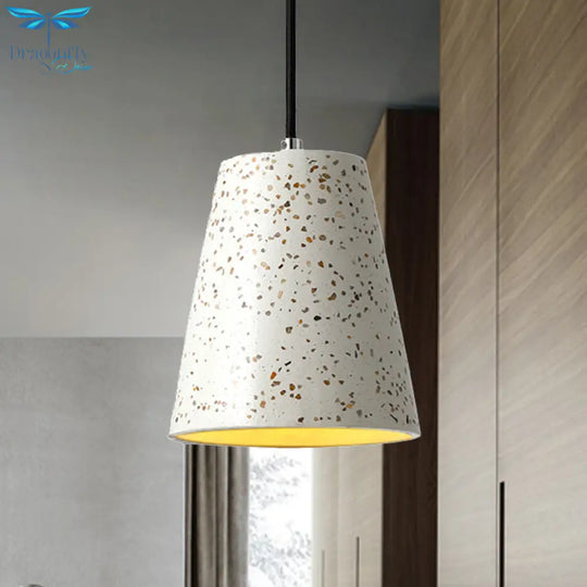 Louise - Sleek Concrete Cone Pendant Lighting Simplicity 1 Light Black/White/Brown Hanging