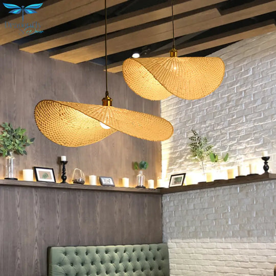 Lucy - Bamboo Lotus Leaf Ceiling Light Modern Single - Bulb Pendant