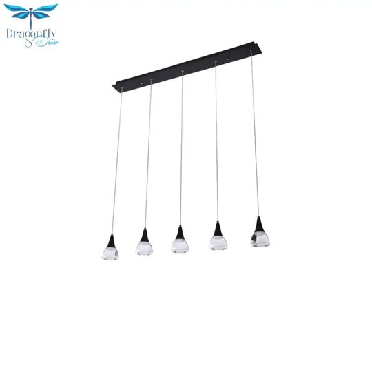 Ludovica - Cluster Conical Drop Pendant Modern Acrylic 5/6 - Light Black Hanging Ceiling Light For