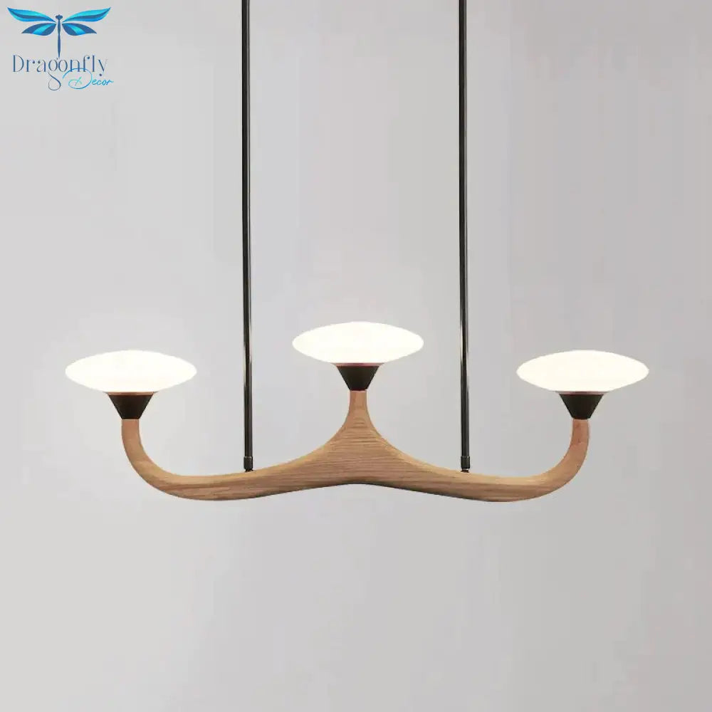 Luna - Modern Wood 3 Head Pendant Lamp Light