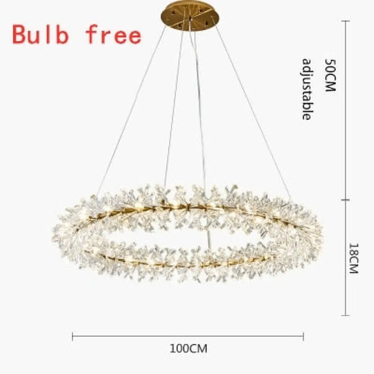 Luxurious Crystal Flower Ceiling Chandelier - Led Indoor Lighting For Home Decoration D100Xh18Cm /
