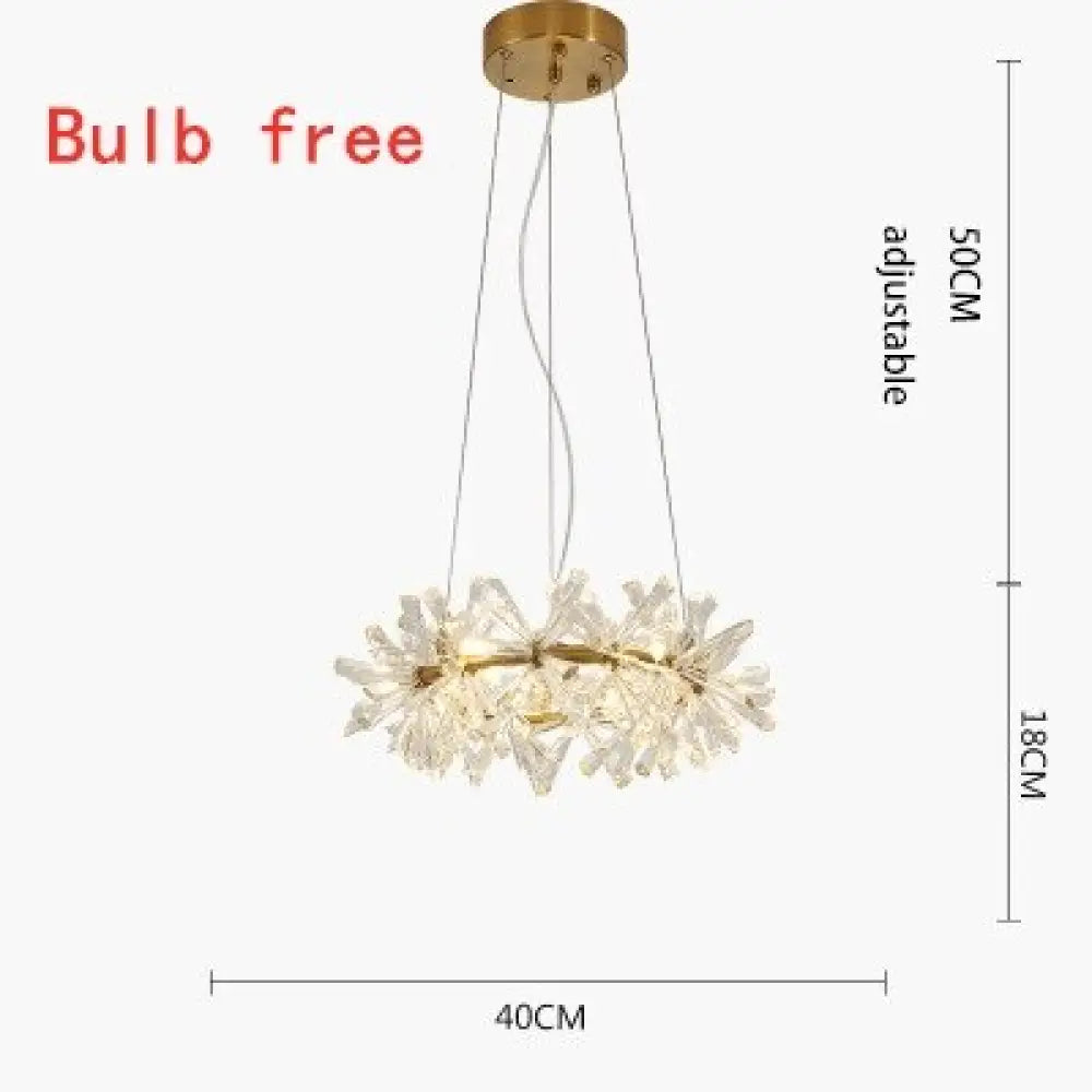 Luxurious Crystal Flower Ceiling Chandelier - Led Indoor Lighting For Home Decoration D40Xh18Cm /