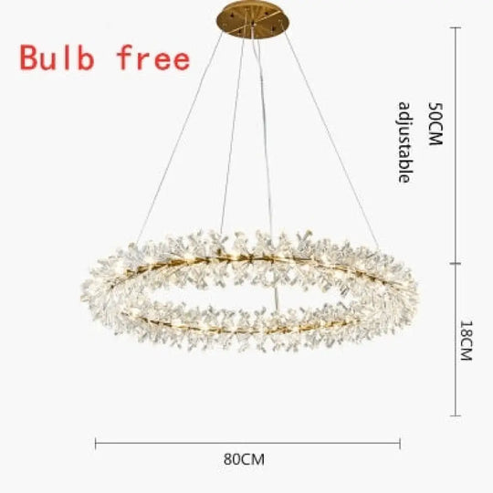 Luxurious Crystal Flower Ceiling Chandelier - Led Indoor Lighting For Home Decoration D80Xh18Cm /