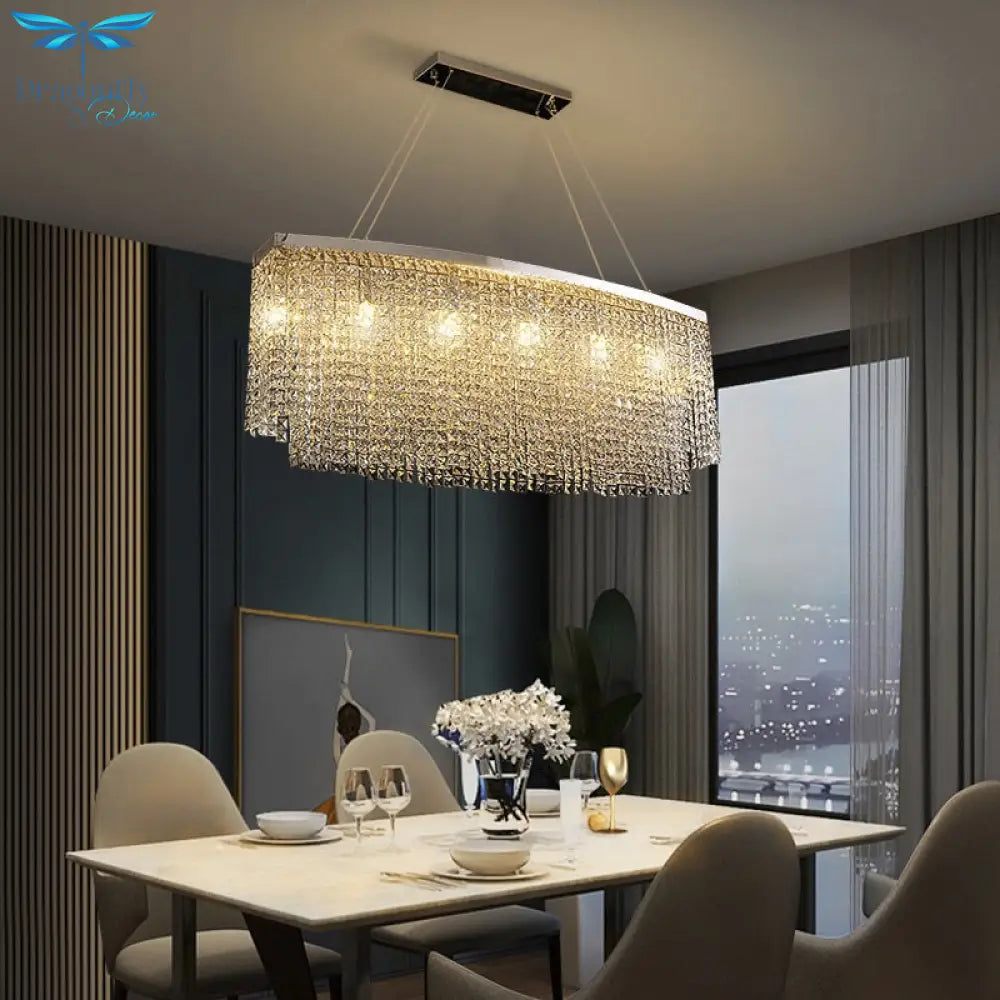 Luxury Chrome Ceiling Chandeliers New Hanging Lamps Light Fixture Lustre Home Decor Dining Room