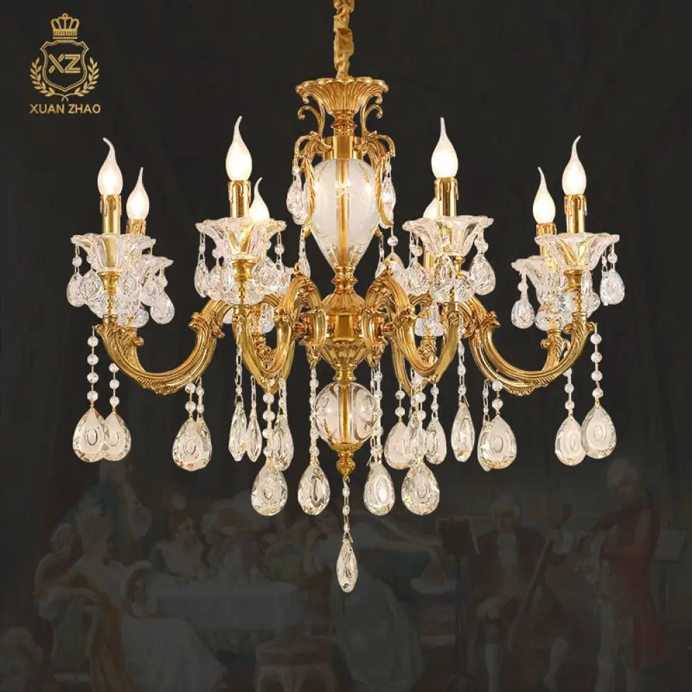 Luxury Classical Chandeliers Vintage Brass Pendant Lamp Crystal Moroccan Chandelier New Classic