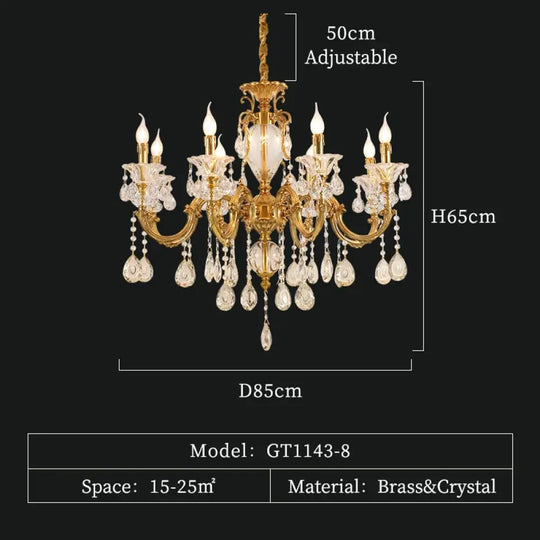 Luxury Classical Chandeliers Vintage Brass Pendant Lamp Crystal Moroccan Chandelier New Classic