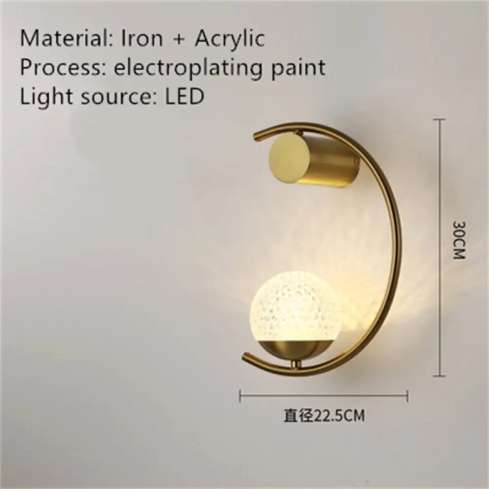 Luxury Creative Led Bedside Wall Lamp F / Warm White (2700 - 3500K) Wall Light