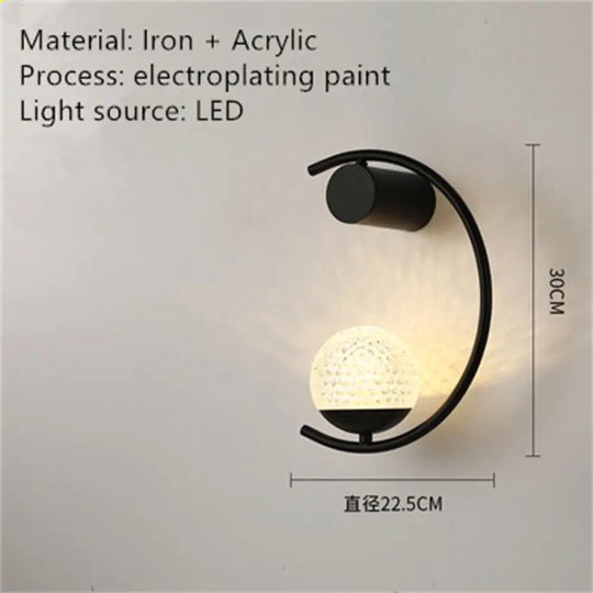 Luxury Creative Led Bedside Wall Lamp H / Warm White (2700 - 3500K) Wall Light