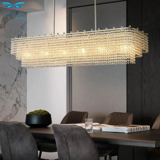 Luxury Crystal Restaurant Chandelier Living Room Bar Designer Long Island Lamps Led Tassel Pendant