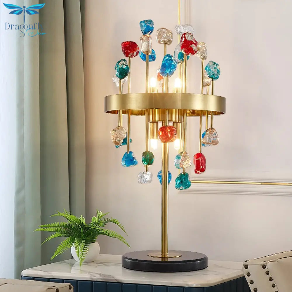 Luxury Crystal Table Lamp Modern Home Decor Led Light Fixture Gold Stainless Steel Indoor Lighting