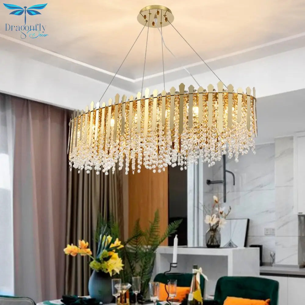 Luxury Dimmable Led Ceiling Chandeliers - Glass Gold Hanging Lamps With Remote Control For Home