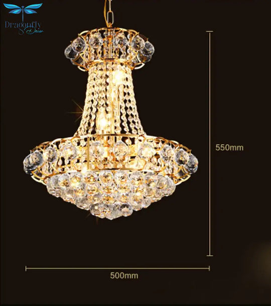 Luxury Gold Crystal Chandelier Lighting Dining Room Ceiling Hanging Lamps Home Fixture Lustre Led