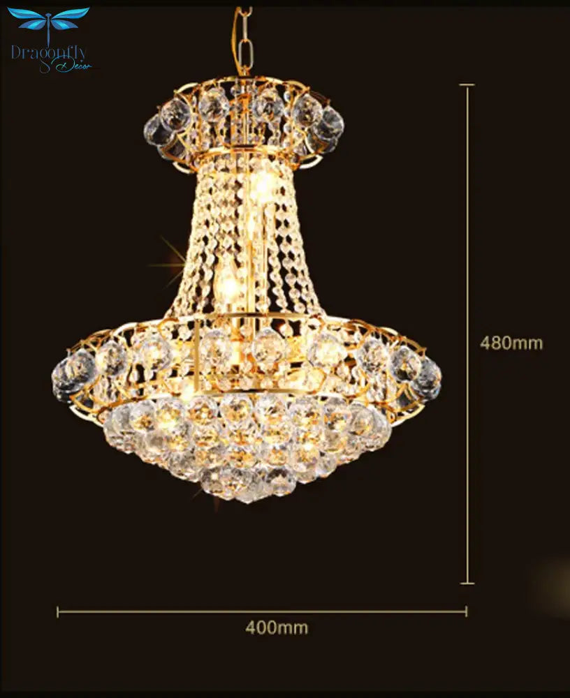 Luxury Gold Crystal Chandelier Lighting Dining Room Ceiling Hanging Lamps Home Fixture Lustre Led