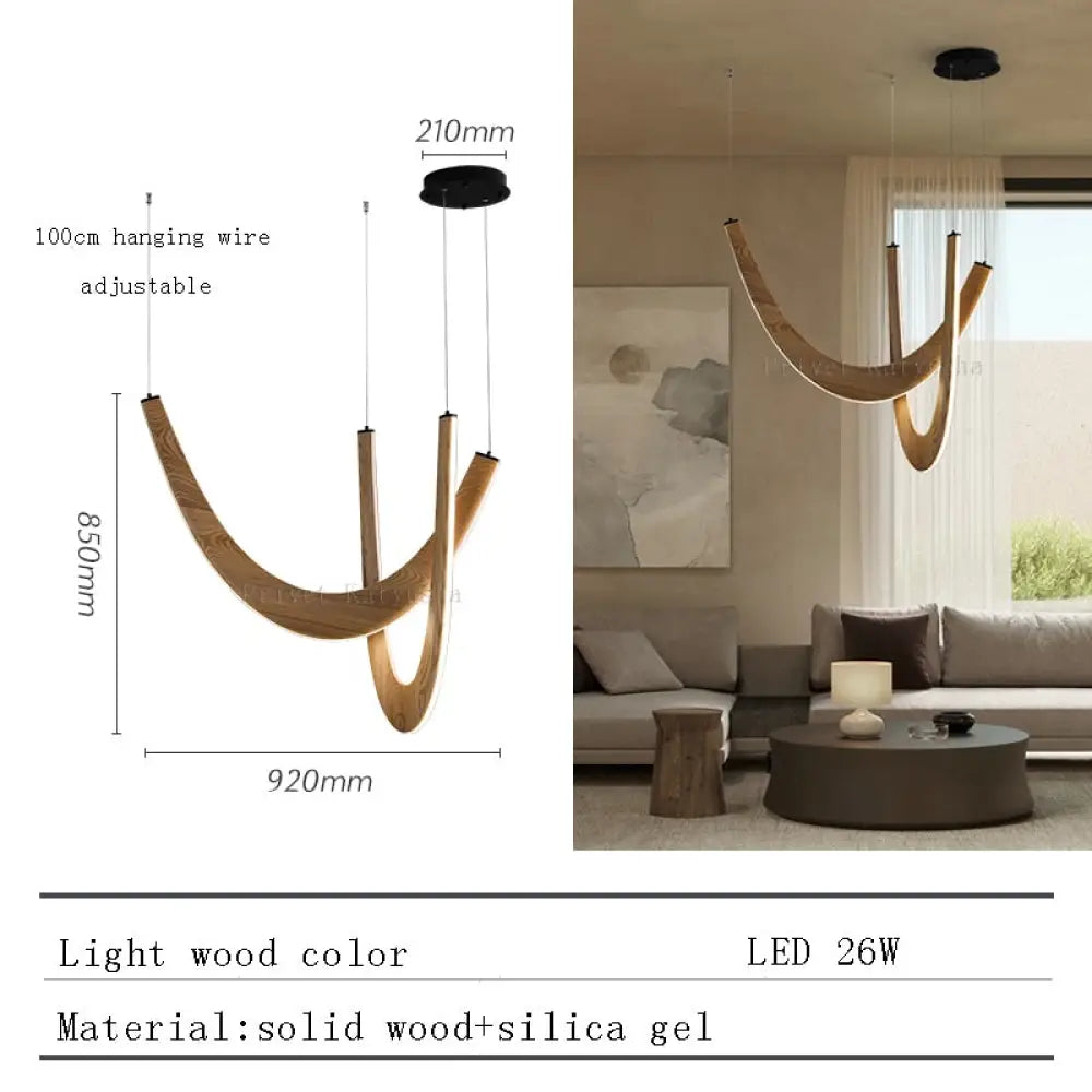 Luxury Hand - Crafted Black Wood Pendant Light - Designer Chandelier For Elegant Room Decor A /