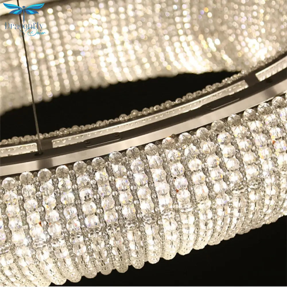 Luxury Loft Led E14 Pendant Lights For American Living Room - Crystal Accents Light