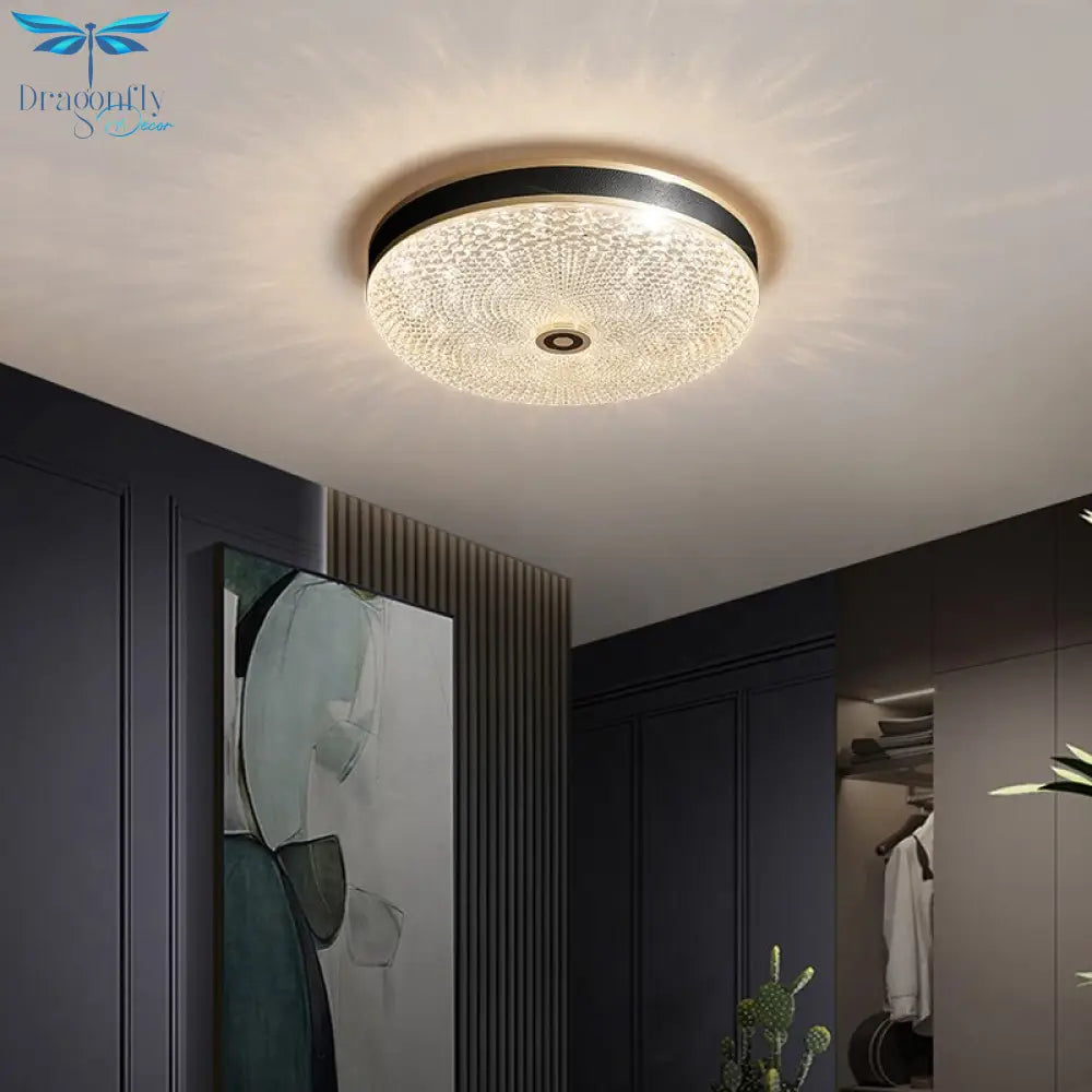 Luxury Modern Led Crystal Round Ceiling Chandelier - Minimalist Design For Home Living Bedroom