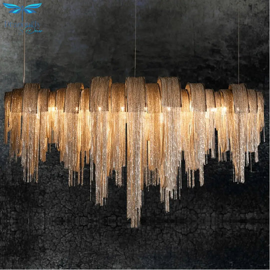 Luxury Tassel Chandelier In Gold/Silver Living Room Decorative Light For Home/ Commercial Use